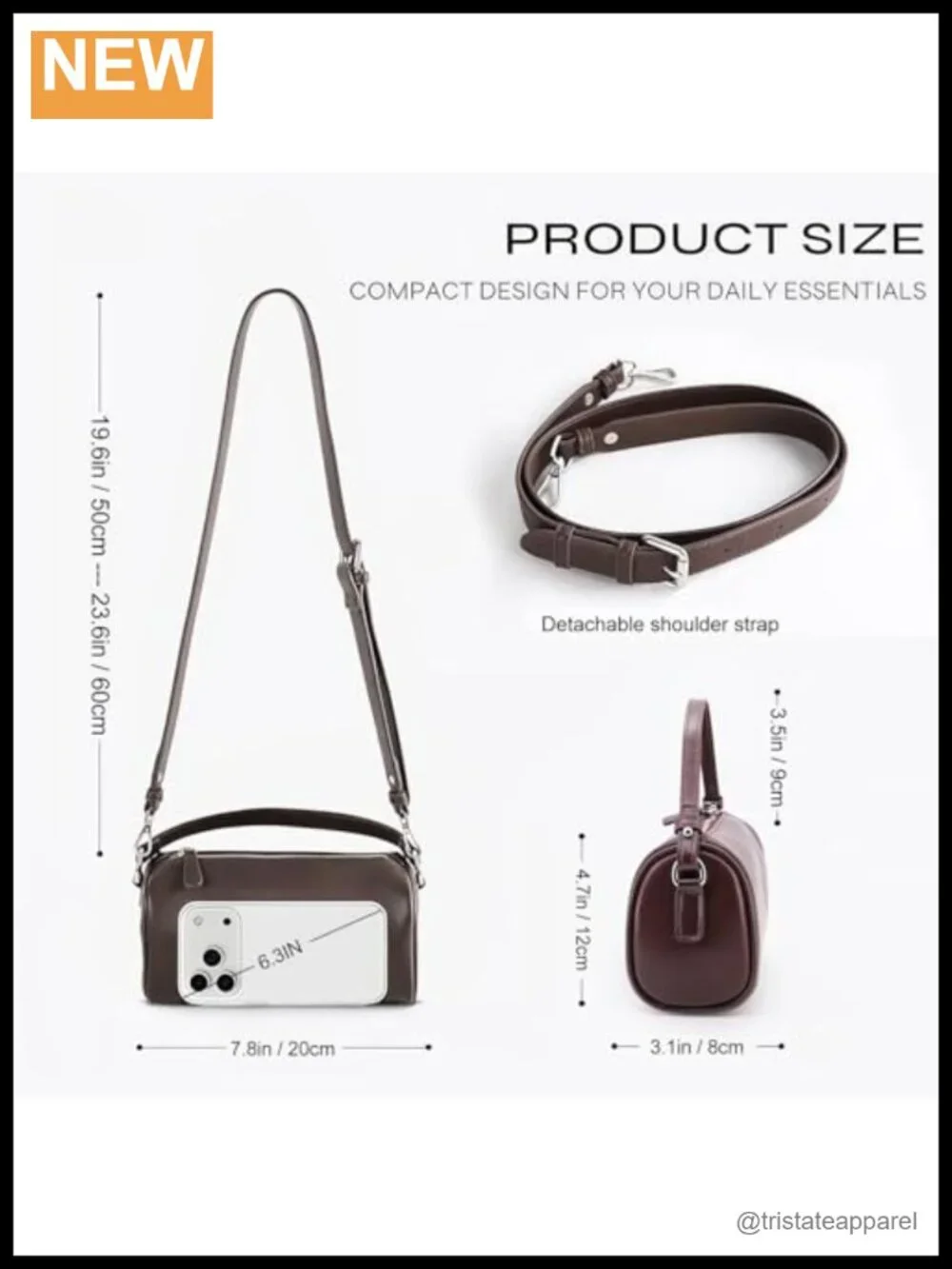Mini Barrel Shoulder Purse with Two Way Straps Top Handle Hobo Bag